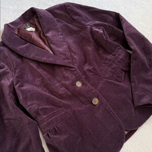 J. Crew | 2011 Eden Velvet Two Button Peplum Lined Blazer 30591 Purple (8)